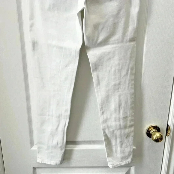 GAP True Skinny Jeans High Rise Split Hem Front Ankle Slit Stretch White Size 26 - Picture 10 of 16